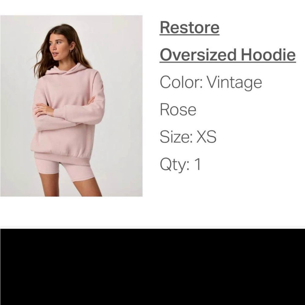 Vuori Restore Oversized Hoodie Vintage Rose Womens XS Sweatshirt Soft Cozy
